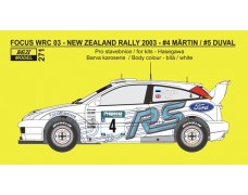 Decal - Ford Focus WRC 03 New Zealand rally 2003 – Märtin # 4 / Duval # 5